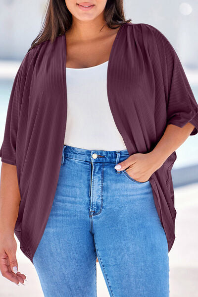 Blue Zone Planet | Plus Size Ribbed Cocoon Cover Up BLUE ZONE PLANET