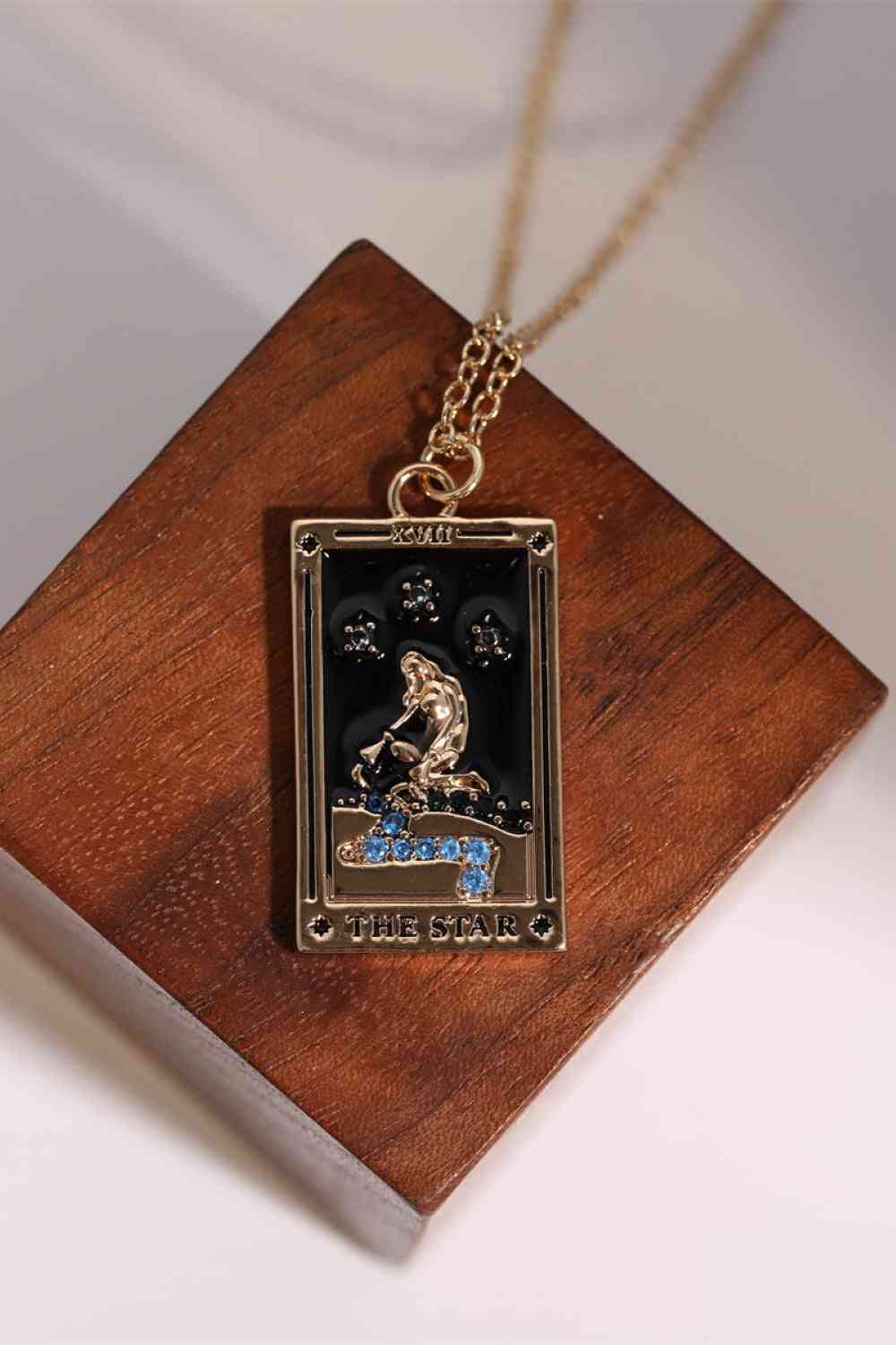 Tarot Card Pendant Stainless Steel Necklace BLUE ZONE PLANET