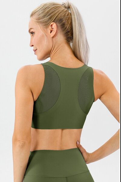 Blue Zone Planet | Round Neck Wide Strap Active Bra BLUE ZONE PLANET