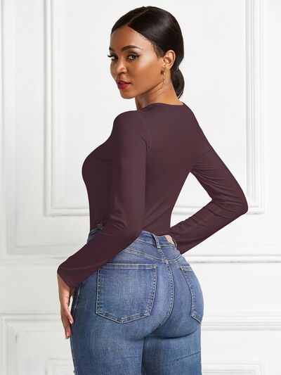 Blue Zone Planet | Round Neck Long Sleeve Bodysuit BLUE ZONE PLANET
