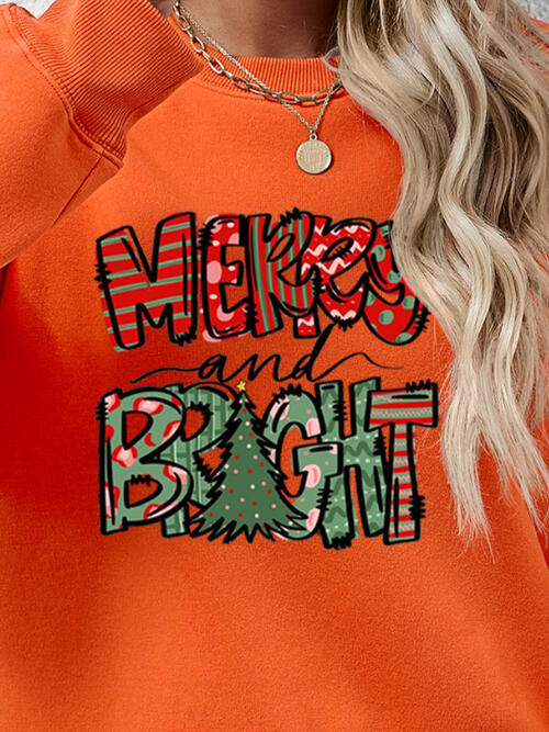 MERRY AND BRIGHT Long Sleeve Sweatshirt BLUE ZONE PLANET