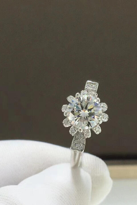 1 Carat Moissanite 925 Sterling Silver Ring BLUE ZONE PLANET