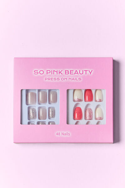 SO PINK BEAUTY Press On Nails 2 Packs Trendsi