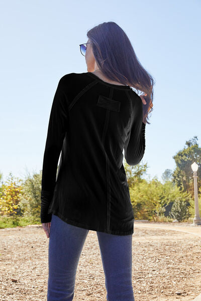 Basic Bae Full Size Round Neck Long Sleeve T-Shirt BLUE ZONE PLANET