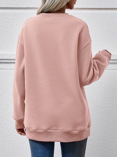 Blue Zone Planet | MERRY CHRISTMAS Round Neck Long Sleeve Sweatshirt BLUE ZONE PLANET