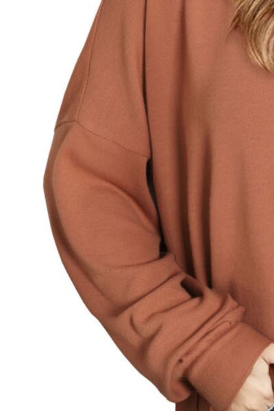 Blue Zone Planet | Leopard Round Neck Long Sleeve T-Shirt BLUE ZONE PLANET