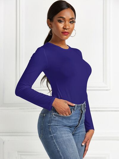 Blue Zone Planet | Round Neck Long Sleeve Bodysuit BLUE ZONE PLANET