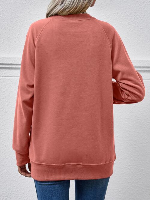 Round Neck Long Sleeve Sweatshirt BLUE ZONE PLANET