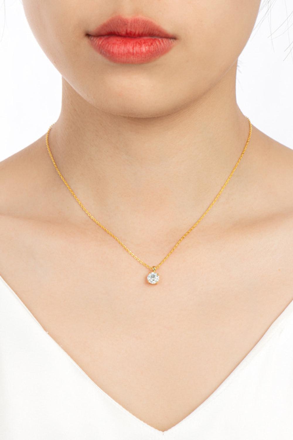 925 Sterling Silver 1 Carat Moissanite Chain-Link Necklace BLUE ZONE PLANET