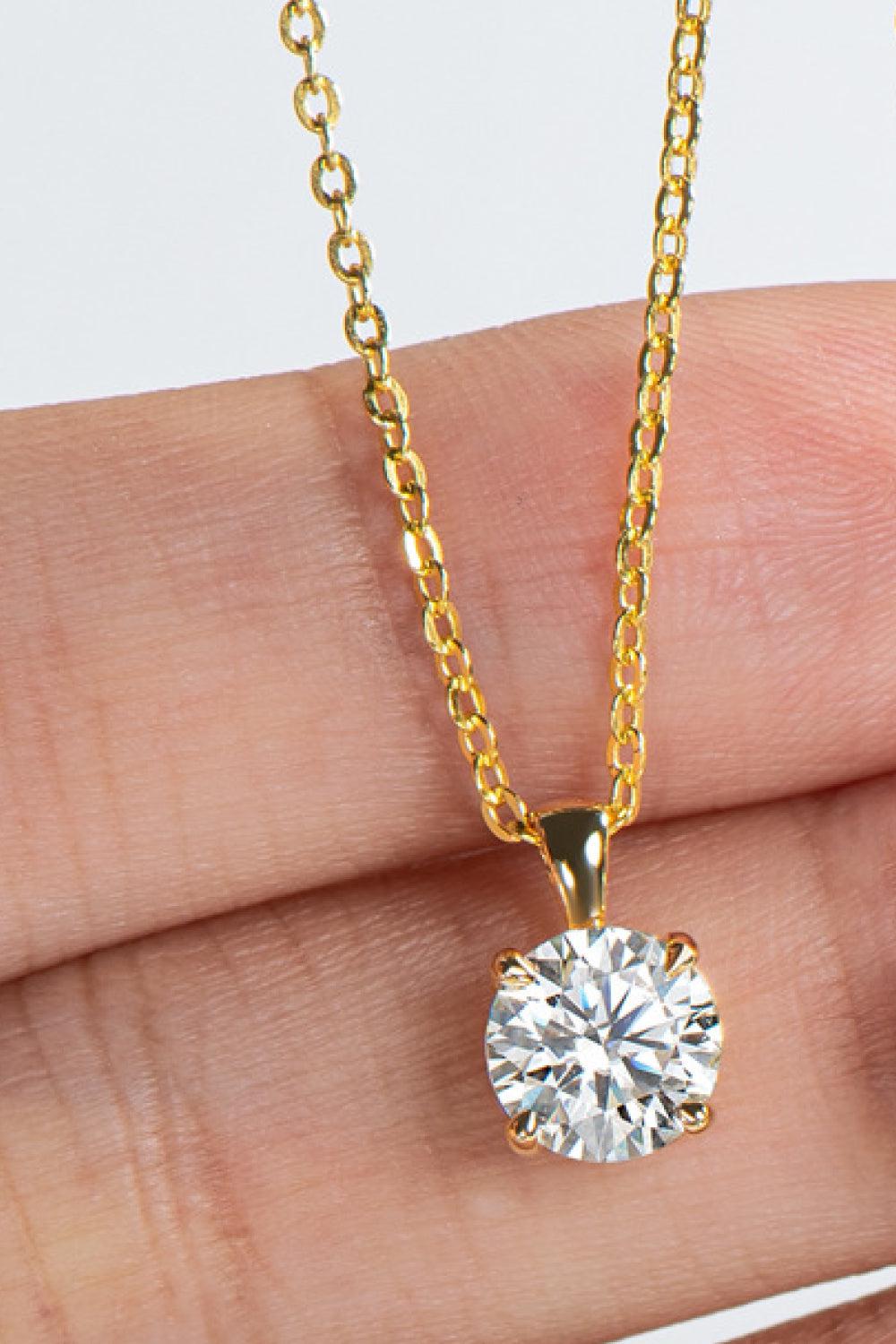 925 Sterling Silver 1 Carat Moissanite Chain-Link Necklace BLUE ZONE PLANET