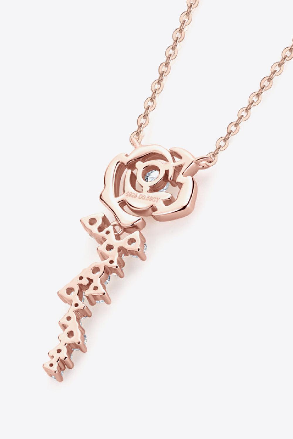 925 Sterling Silver 18K Rose Gold-Plated Pendant Necklace BLUE ZONE PLANET