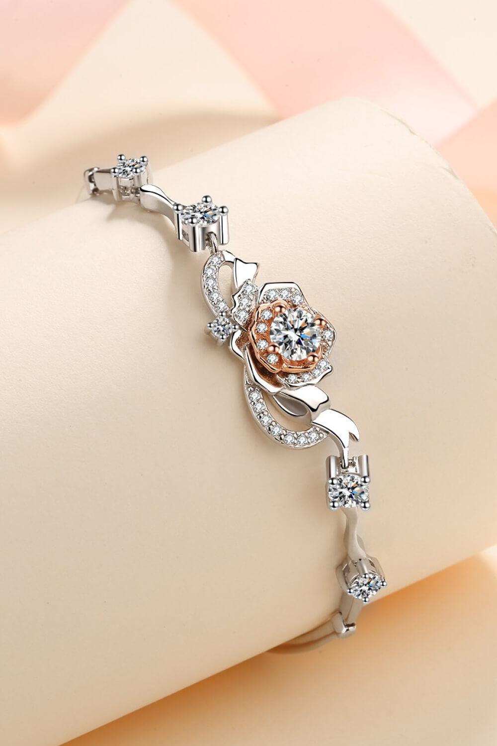 925 Sterling Silver Moissanite Bracelet BLUE ZONE PLANET
