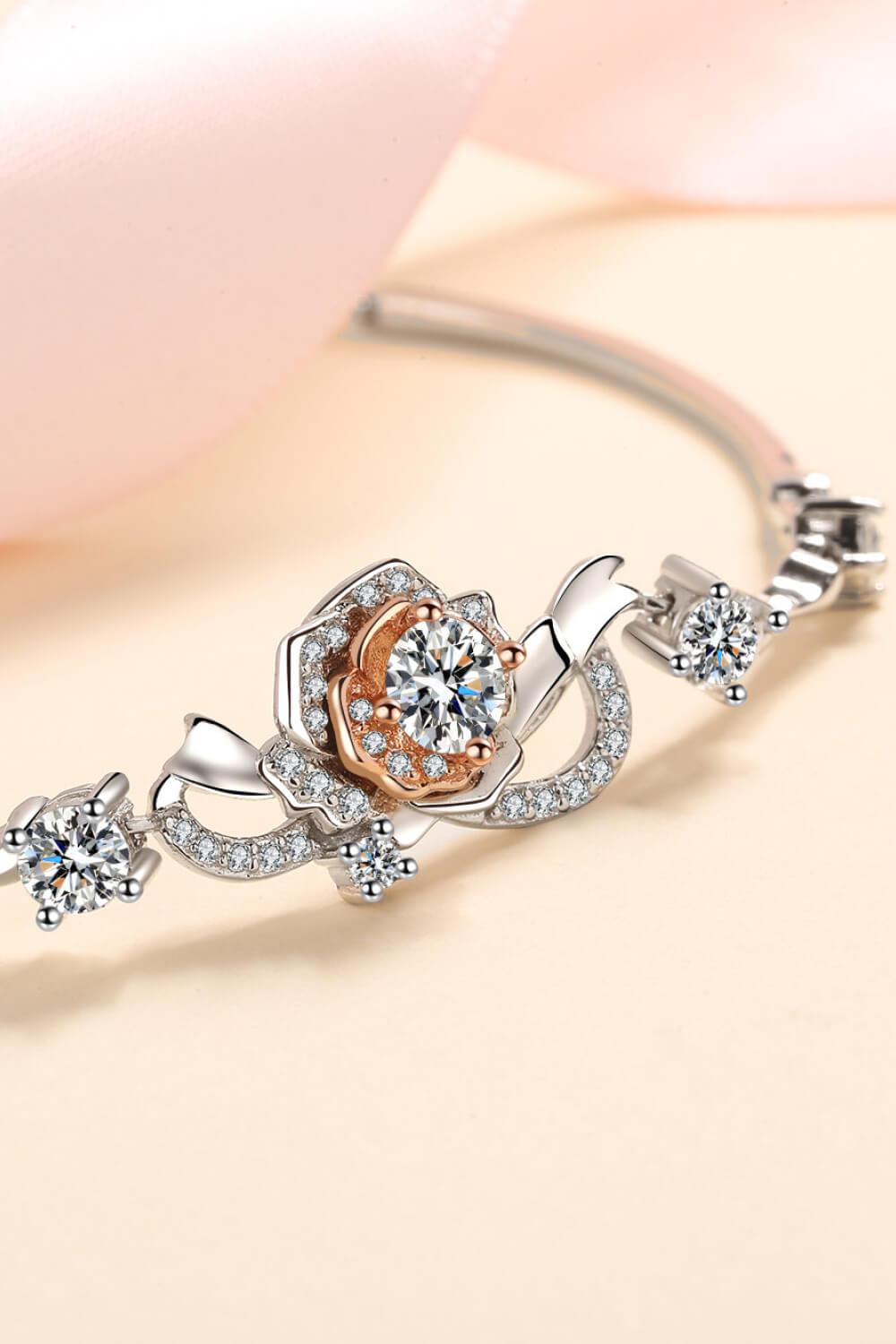 925 Sterling Silver Moissanite Bracelet BLUE ZONE PLANET