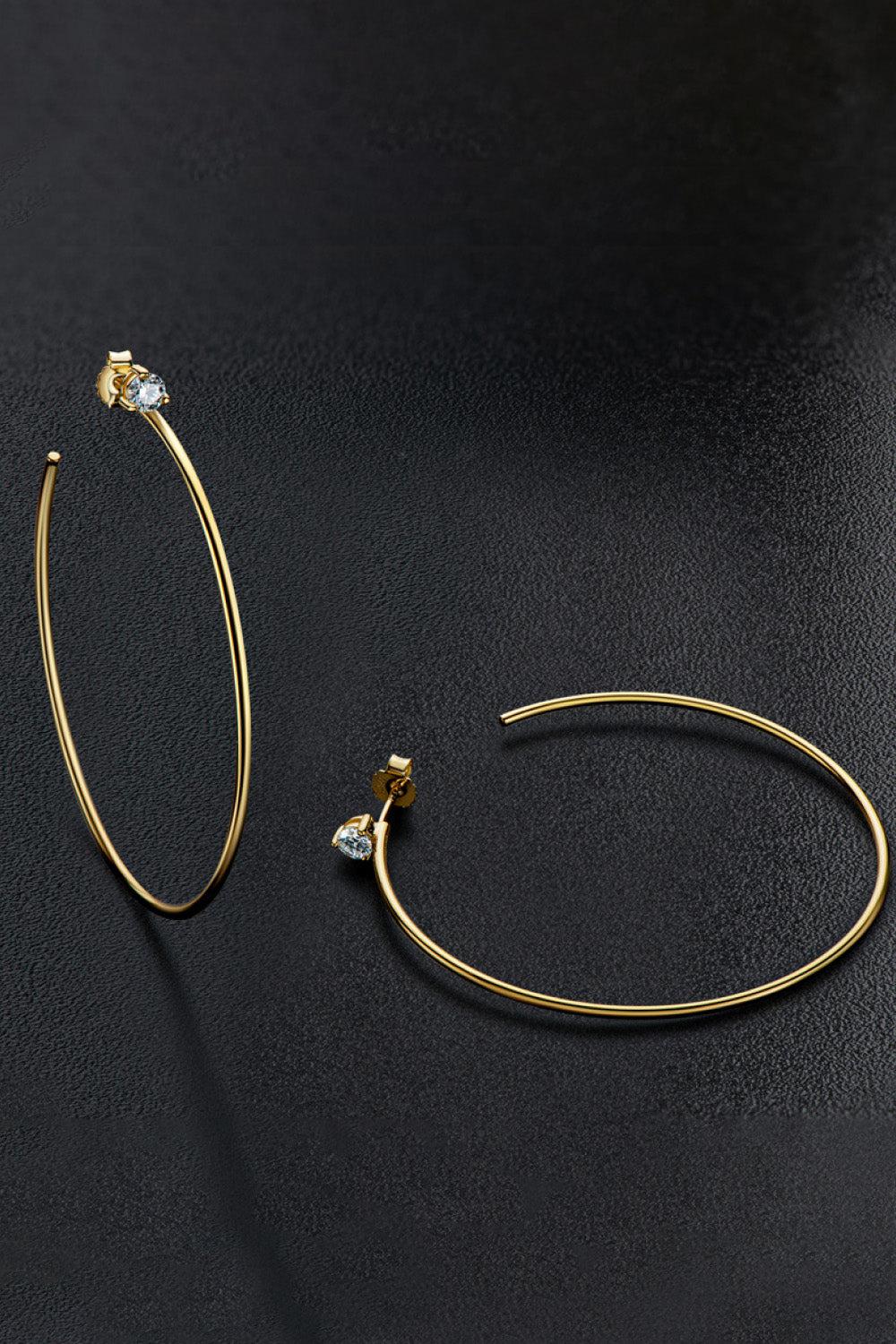 925 Sterling Silver Moissanite Hoop Earrings BLUE ZONE PLANET