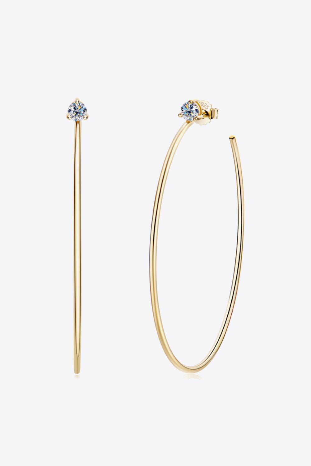925 Sterling Silver Moissanite Hoop Earrings BLUE ZONE PLANET