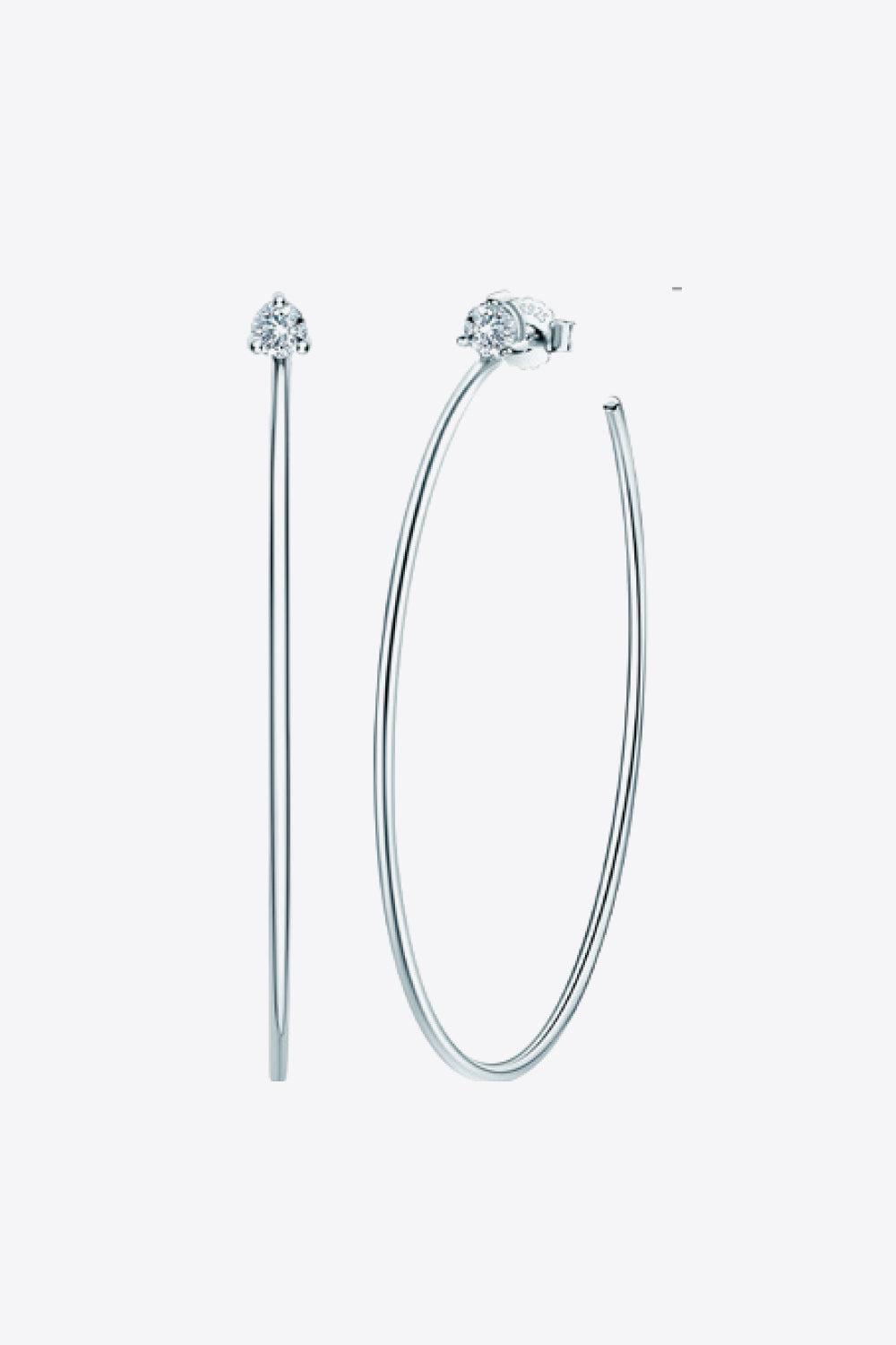 925 Sterling Silver Moissanite Hoop Earrings BLUE ZONE PLANET
