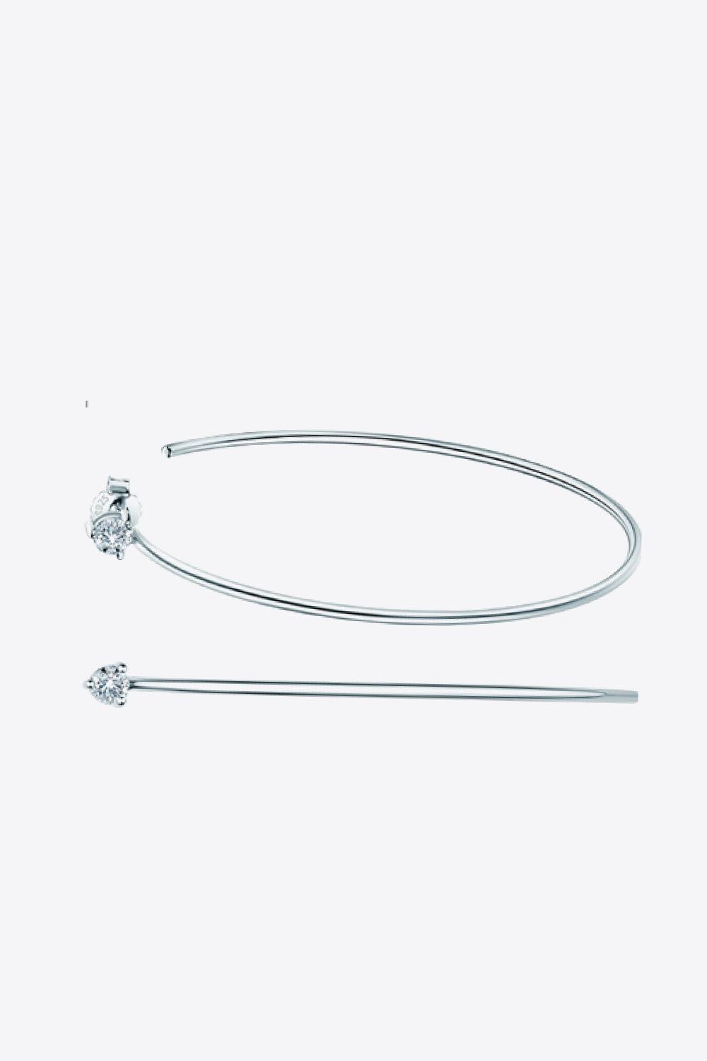 925 Sterling Silver Moissanite Hoop Earrings BLUE ZONE PLANET