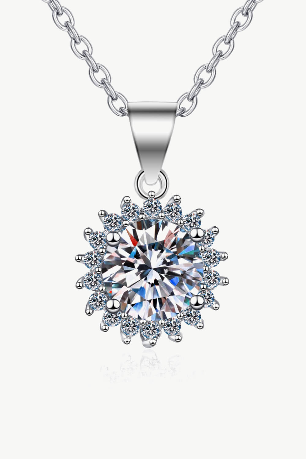 925 Sterling Silver Moissanite Pendant Necklace BLUE ZONE PLANET