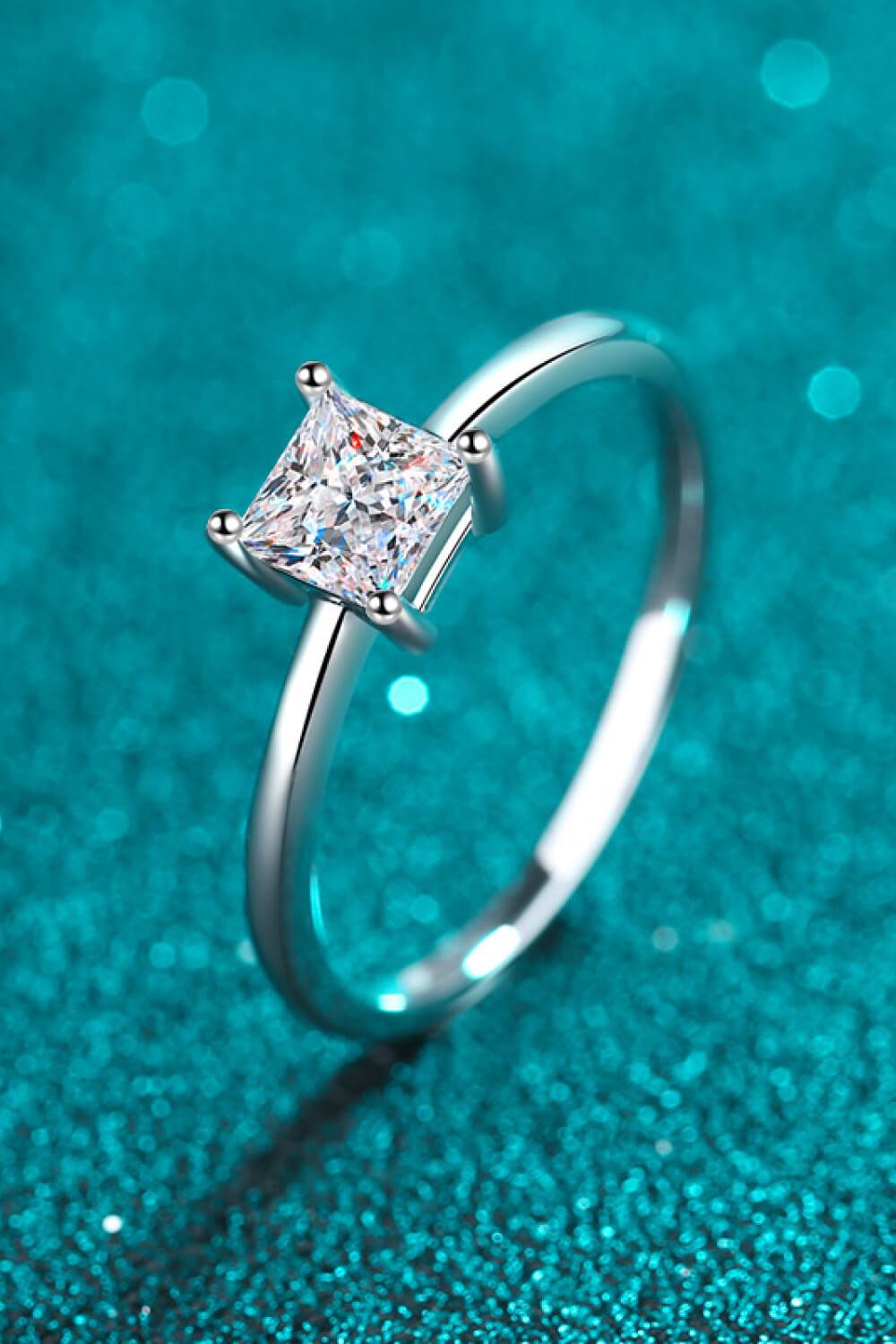 925 Sterling Silver Moissanite Solitaire Ring BLUE ZONE PLANET