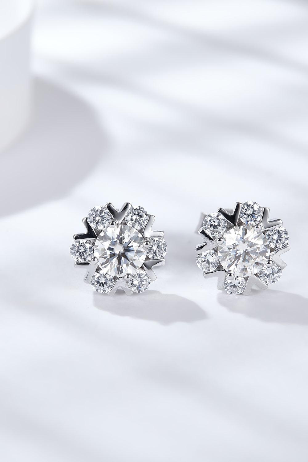 925 Sterling Silver Moissanite Stud Earrings BLUE ZONE PLANET