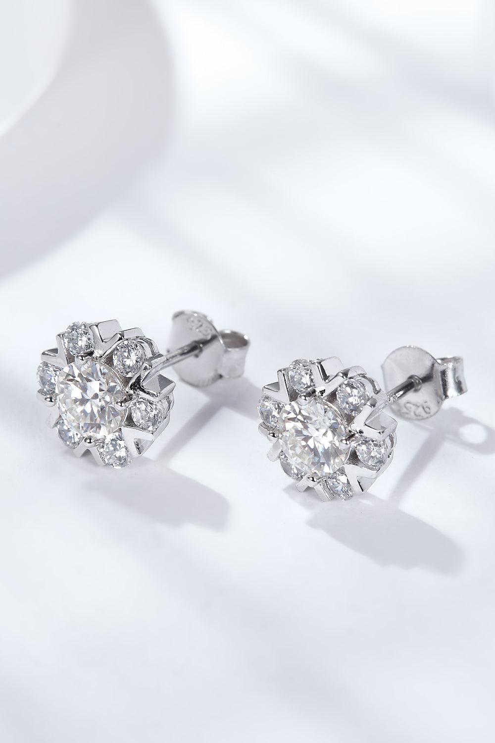 925 Sterling Silver Moissanite Stud Earrings BLUE ZONE PLANET