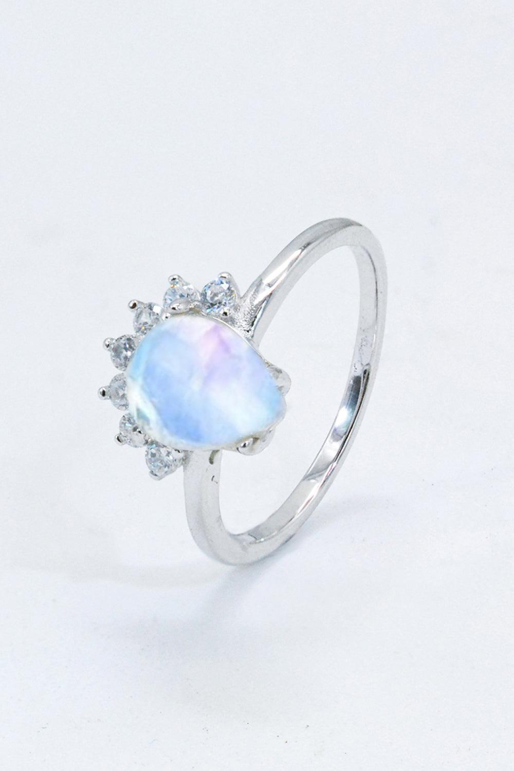 925 Sterling Silver Moonstone Ring BLUE ZONE PLANET