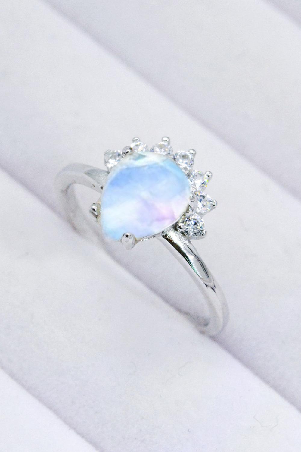 925 Sterling Silver Moonstone Ring BLUE ZONE PLANET