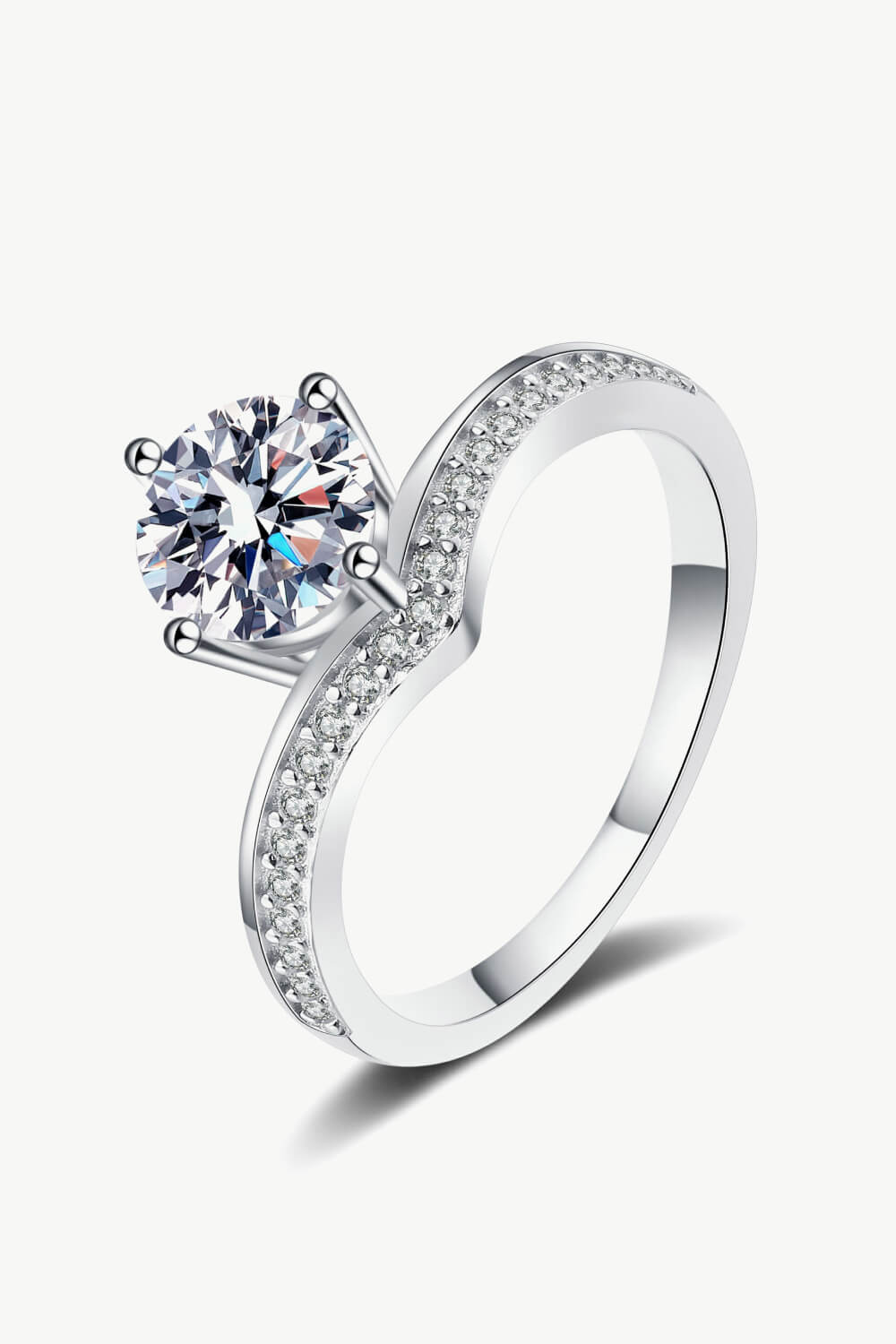 925 Sterling Silver Ring with 1 Carat Moissanite BLUE ZONE PLANET