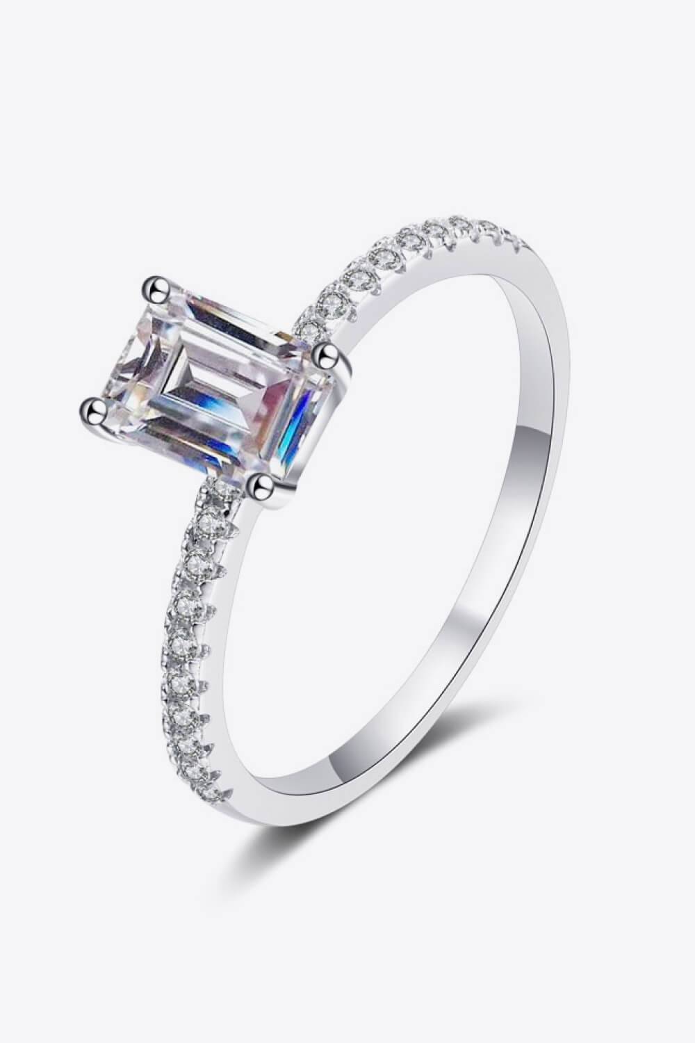 925 Sterling Silver Ring with Moissanite BLUE ZONE PLANET