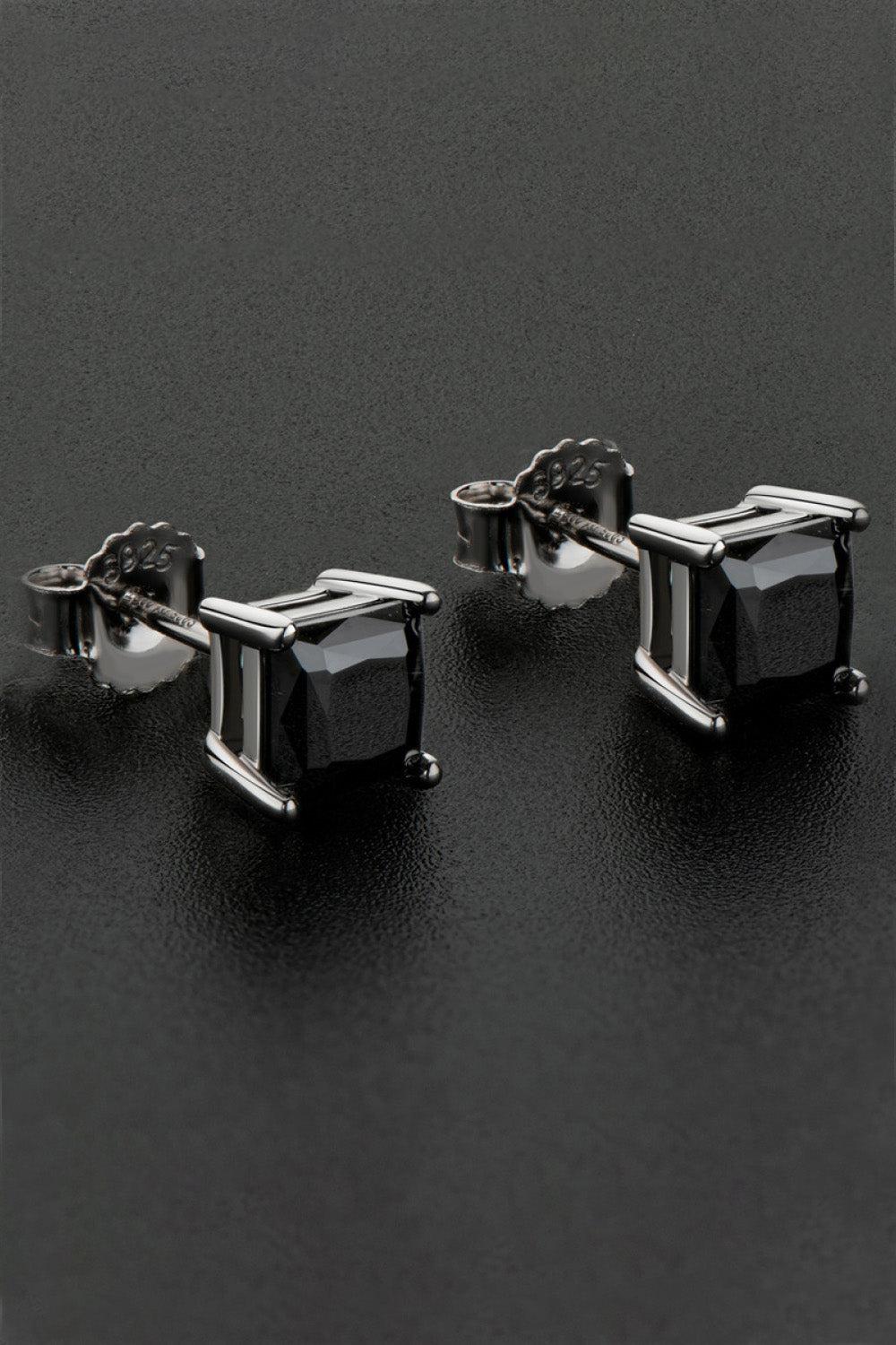 925 Sterling Silver Square Moissanite Stud Earrings BLUE ZONE PLANET