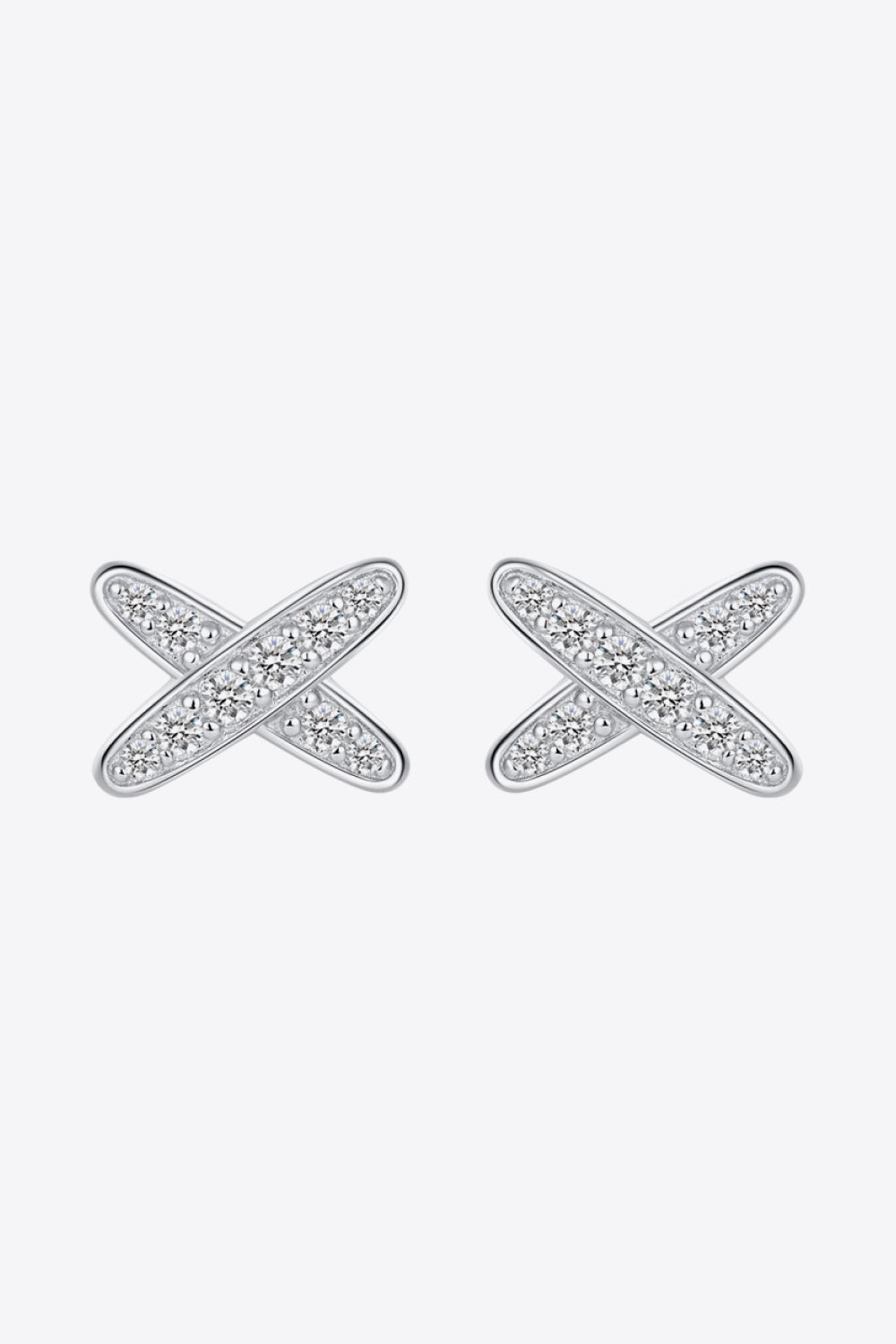 925 Sterling Silver X-Shape Moissanite Earrings BLUE ZONE PLANET