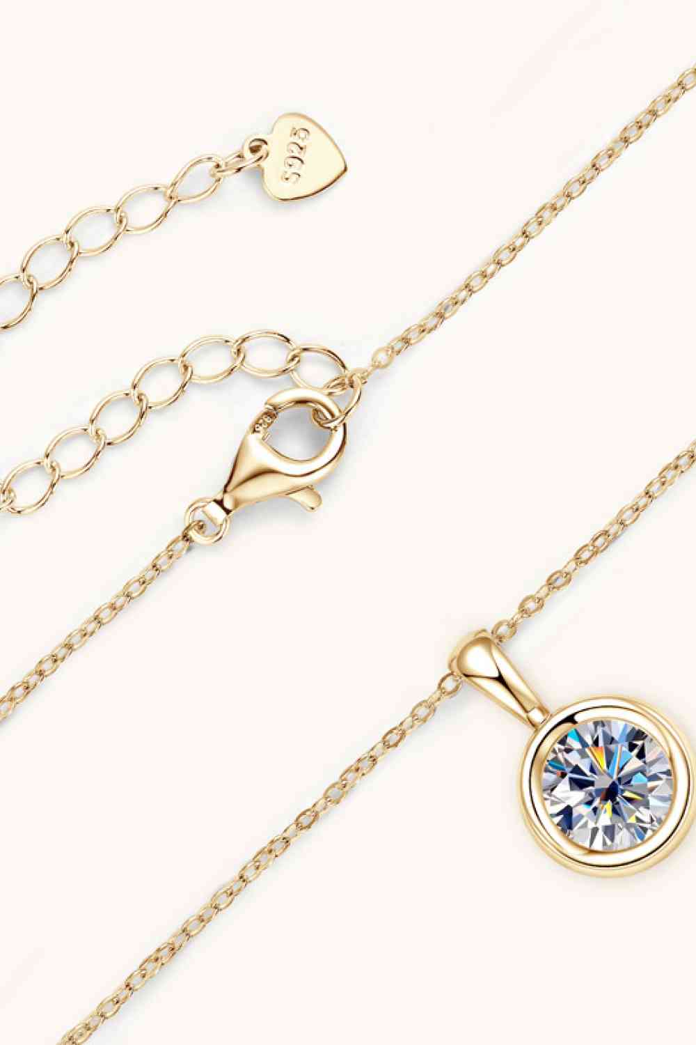 2 Carat Moissanite 925 Sterling Silver Necklace BLUE ZONE PLANET