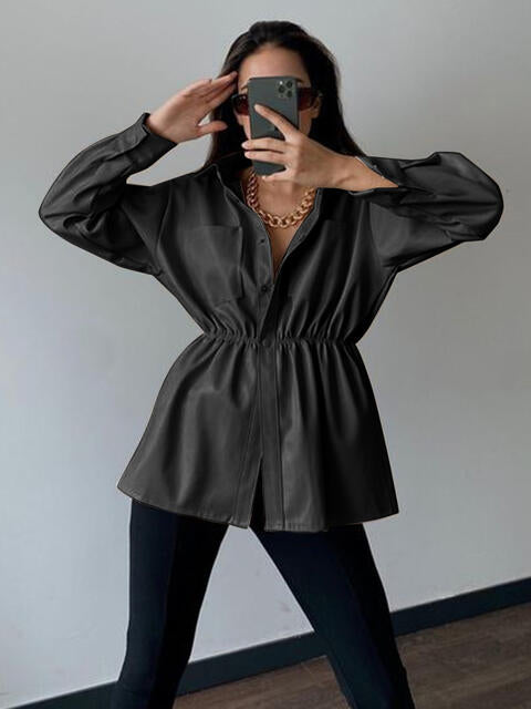 Snap Down Collared Jacket BLUE ZONE PLANET