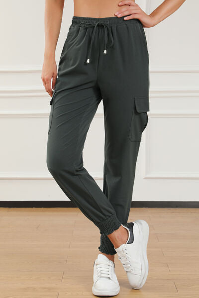 Blue Zone Planet | Drawstring High Waist Joggers With Pockets BLUE ZONE PLANET