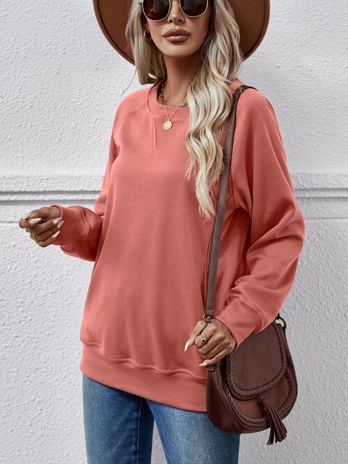 Round Neck Long Sleeve Sweatshirt BLUE ZONE PLANET