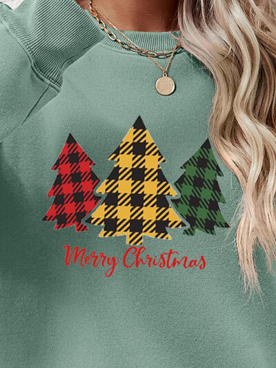MERRY CHRISTMAS Dropped Shoulder Sweatshirt BLUE ZONE PLANET