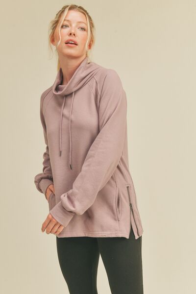 Blue Zone Planet | Kimberly C Drawstring Side Zip Sweatshirt BLUE ZONE PLANET
