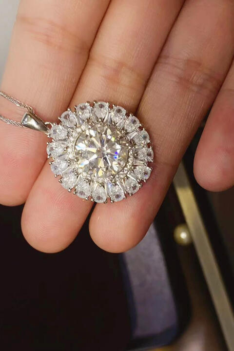 5 Carat Moissanite 925 Sterling Silver Necklace BLUE ZONE PLANET