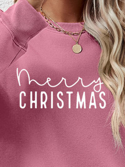 MERRY CHRISTMAS Dropped Shoulder Sweatshirt BLUE ZONE PLANET