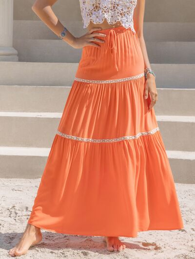 Blue Zone Planet | High Waist Maxi Tiered Skirt BLUE ZONE PLANET