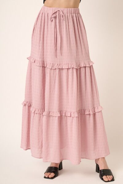 Mittoshop Drawstring High Waist Frill Skirt Trendsi