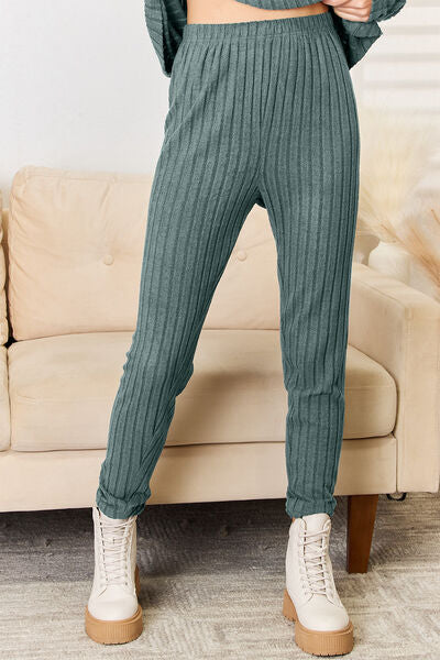 Blue Zone Planet | Basic Bae Full Size Notched Long Sleeve Top and Pants Set BLUE ZONE PLANET