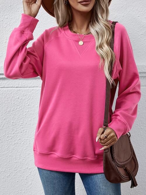 Round Neck Long Sleeve Sweatshirt BLUE ZONE PLANET