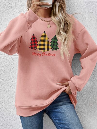 MERRY CHRISTMAS Dropped Shoulder Sweatshirt BLUE ZONE PLANET
