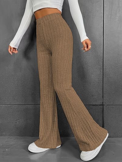 Blue Zone Planet | Ribbed High Waist Bootcut Pants BLUE ZONE PLANET