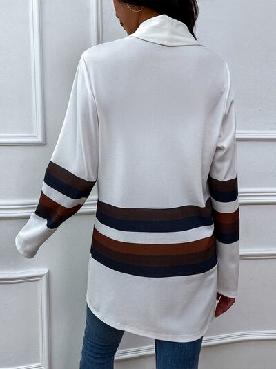 Blue Zone Planet | Color Block Open Front Cardigan BLUE ZONE PLANET