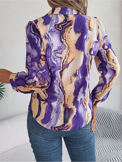 Blue Zone Planet | Printed Button Up Long Sleeve Shirt BLUE ZONE PLANET