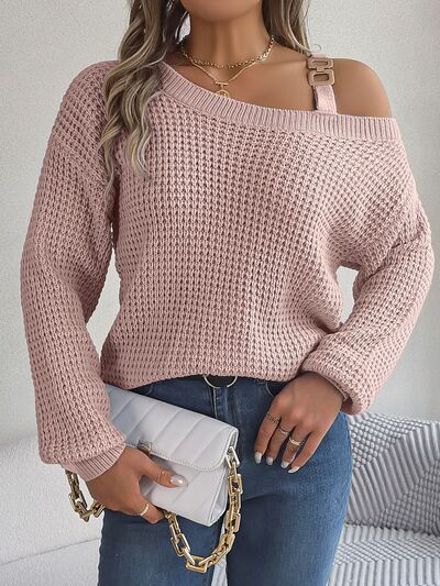 Blue Zone Planet | Asymmetrical Neck Long Sleeve Sweater BLUE ZONE PLANET