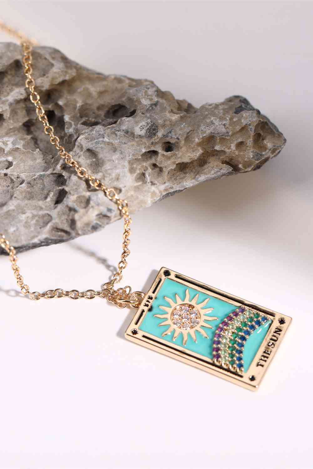 Tarot Card Pendant Stainless Steel Necklace BLUE ZONE PLANET