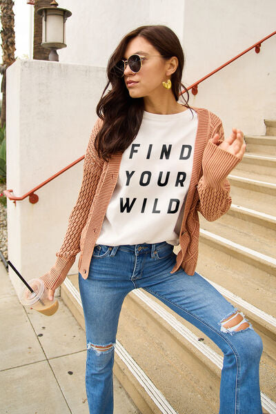 Blue Zone Planet | Simply Love Full Size FIND YOUR WILD Short Sleeve T-Shirt BLUE ZONE PLANET